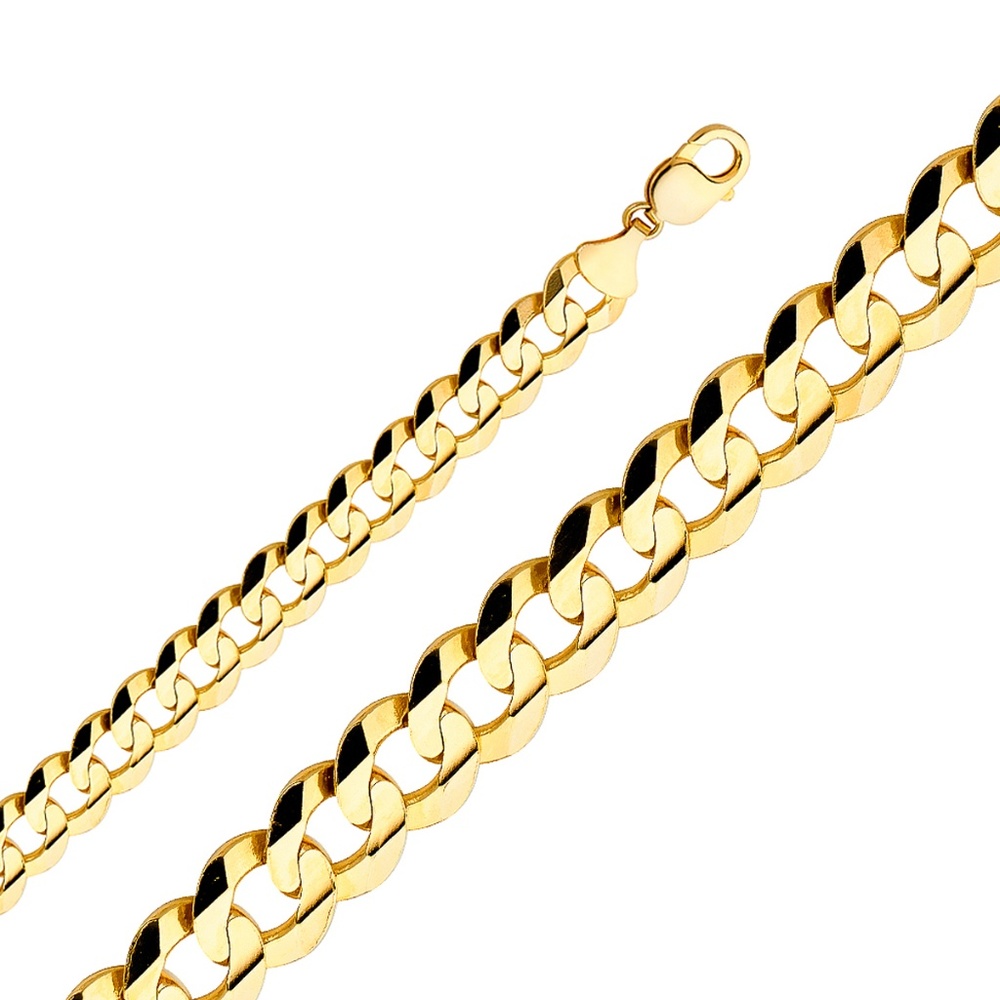 14k Yellow Gold 14mm Wide Cuban Concave bracelet